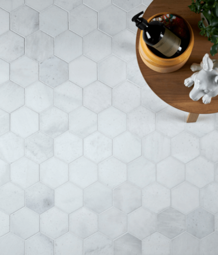 Ca Pietra Long Island Marble Honed Large Hexagon Mosaic